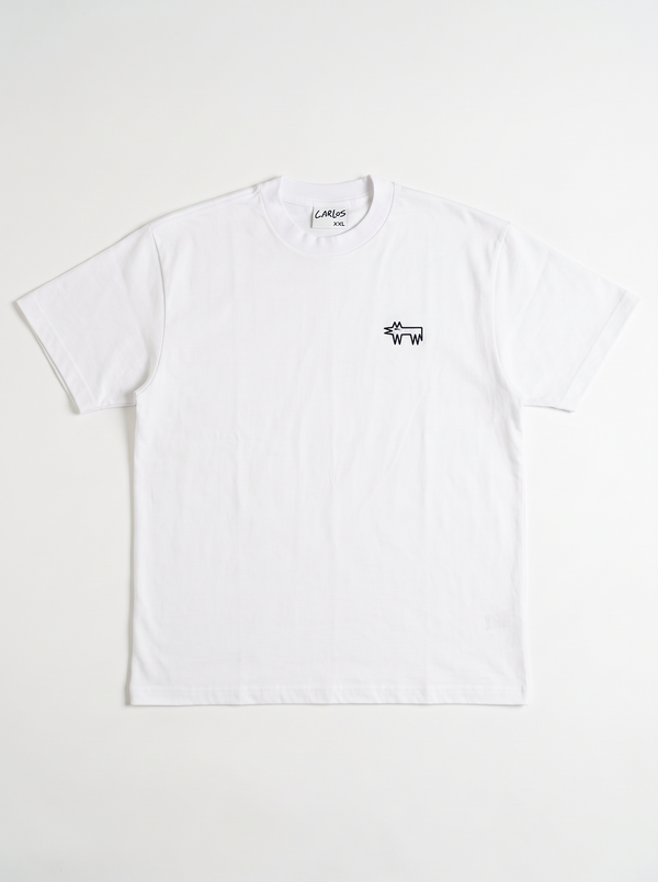 CLASSIC CARLOS white tee, front tee by Carlos the Dog, view 1